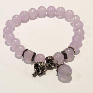 ✨ Lavender Jade Tibetan Bell & Dorje Healing Bracelet